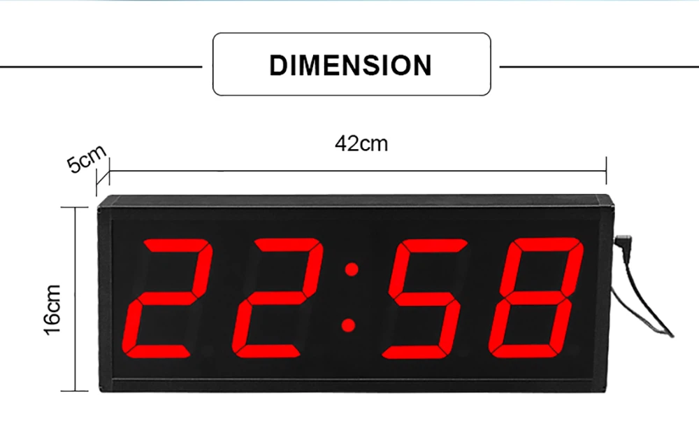 Countdown Wall Clock with Wired Butto Countdown Wall Clock with Wired Butto