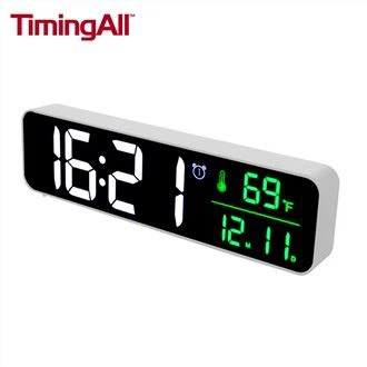 LED Mirror Calendar Clock